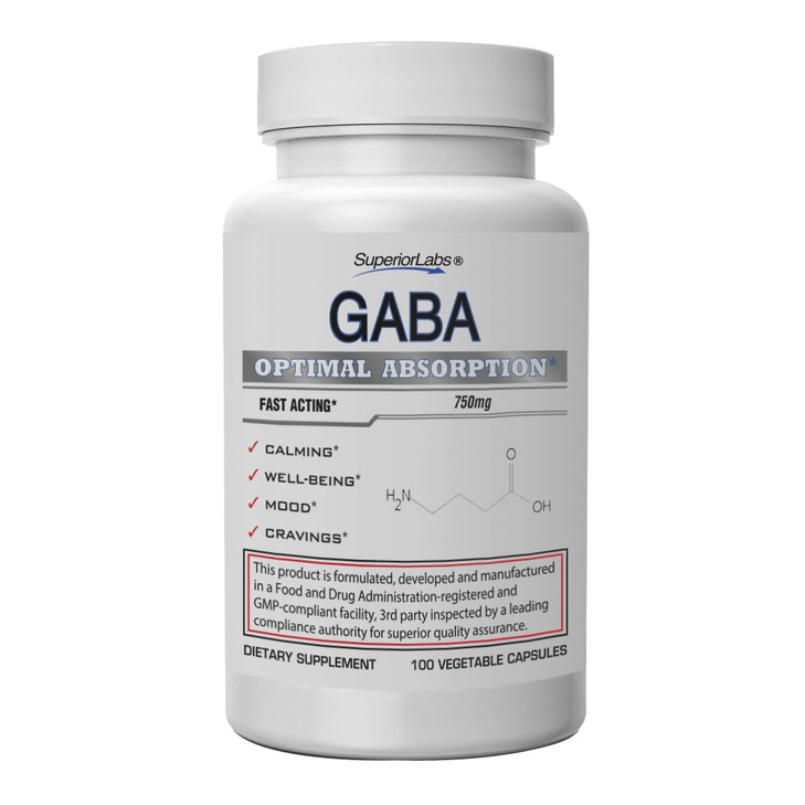 Superior Labs - GABA Supplement 750mg - Maximum Strength Mood Enhancement