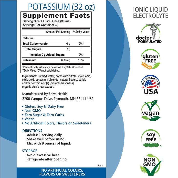Eniva Health - Liquid Ionic Potassium Supplement for