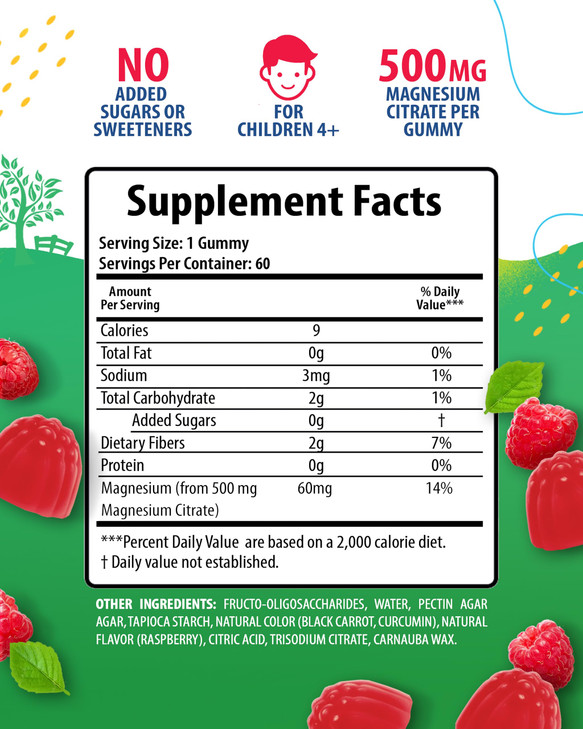 Sugar-Free Magnesium Gummies for Kids & Teens