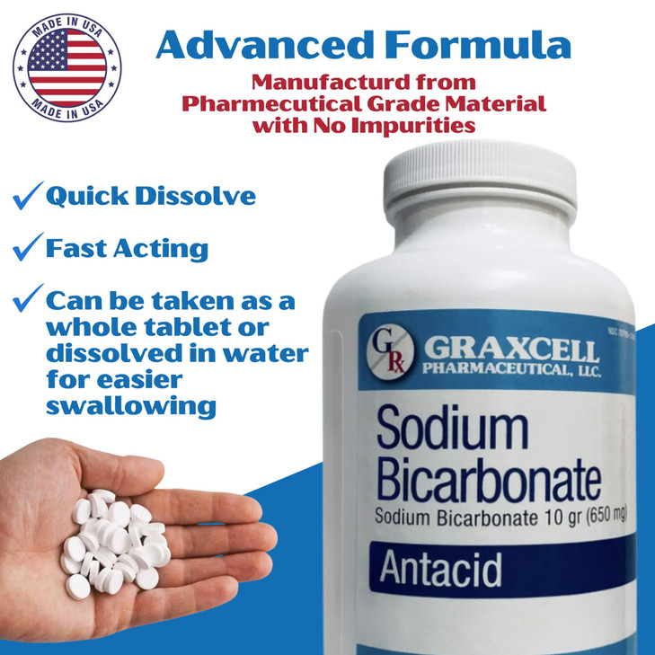 Sodium Bicarbonate Tablets |USP 650mg (10 Grains) |Relief of Acid Indigestion