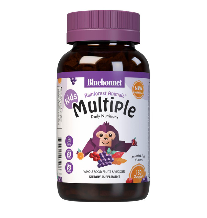 Bluebonnet Nutrition Rainforest Animalz Whole Food Based Multiple Chewable