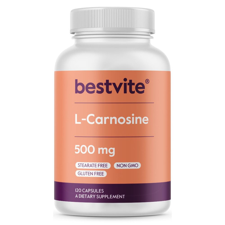 BESTVITE L-Carnosine 500mg per Capsule (120 Capsules) No Fillers