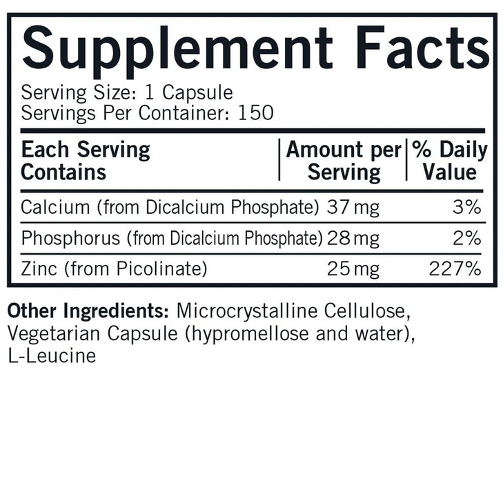 Kirkman - Zinc Picolinate 25 mg - Hypoallergenic
