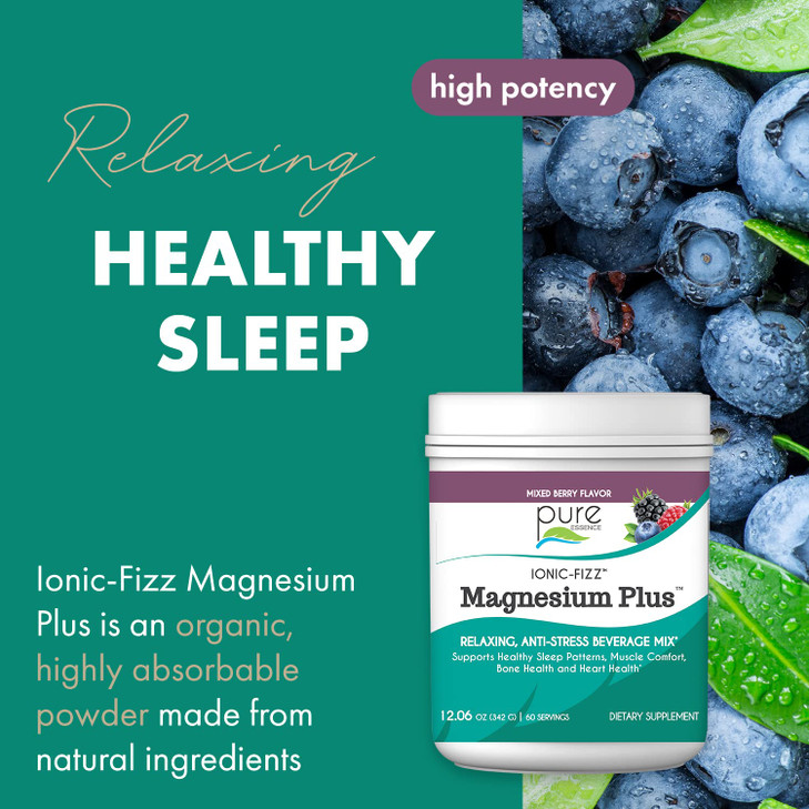 Pure Essence Labs Ionic Fizz Magnesium Plus, Anti-Stress Supplement Drink