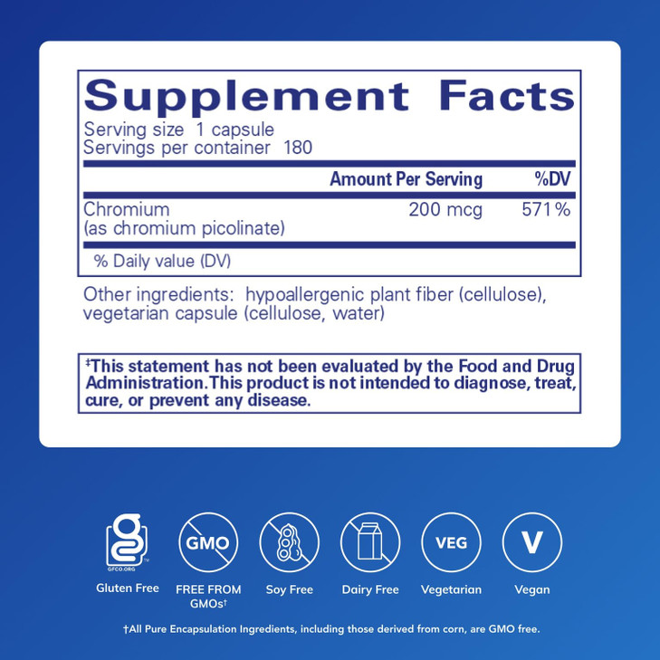 Pure Encapsulations Chromium (Picolinate) 200 mcg