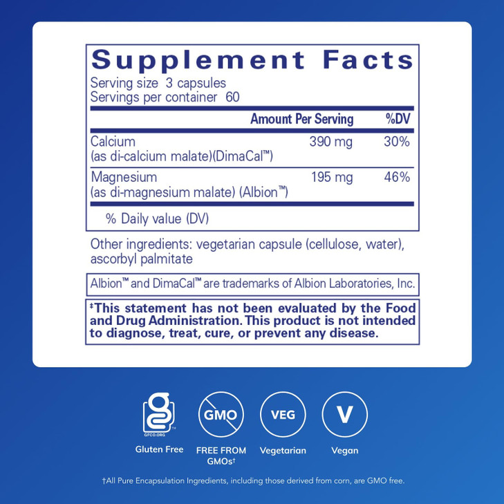 Pure Encapsulations Cal/Mag (Malate) 2:1 - Calcium & Magnesium (Malate)