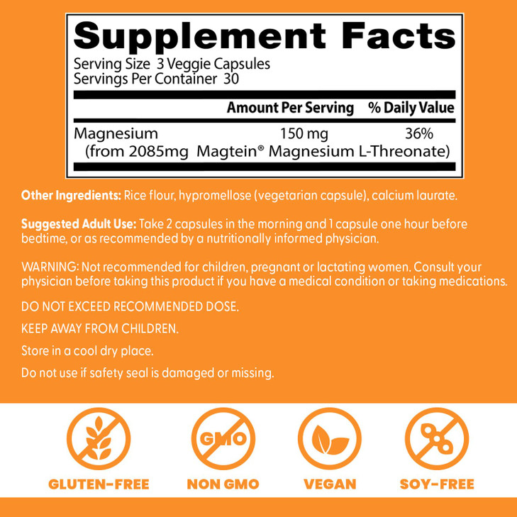 Doctors BEST Brain Magnesium L-Threonate with Magtein, Supports Cognitive