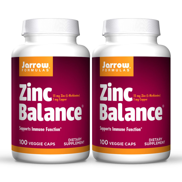 Jarrow Formulas Zinc Balance 15 mg - 100 Veggie Caps, Pack of 2