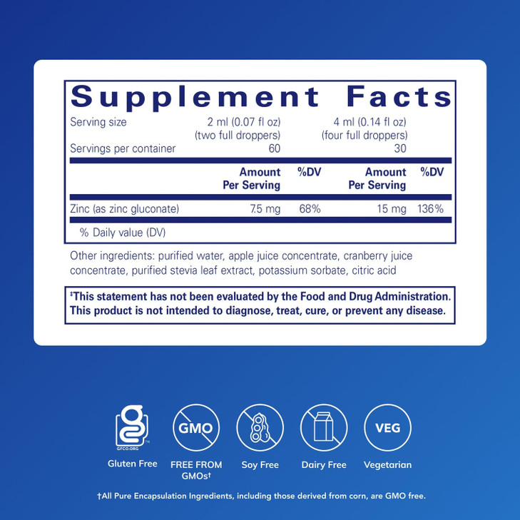 Pure Encapsulations Zinc Liquid 15 mg