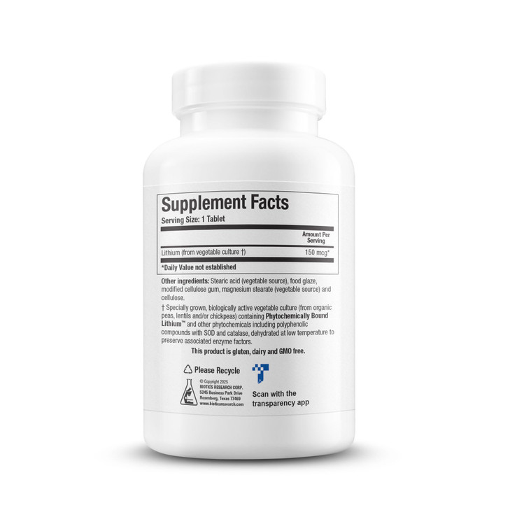 Biotics Research Li Zyme Forte Plant-sourced, phytochemically Bound Lithium