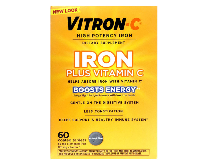Vitron-C High Potency Iron Supplement with Vitamin C, LimitedQuantity (180 Count