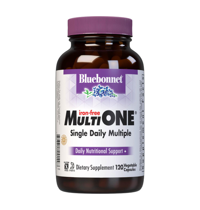 Bluebonnet Nutrition Multi One (Iron Free) Vegetable Capsules, Complete Full