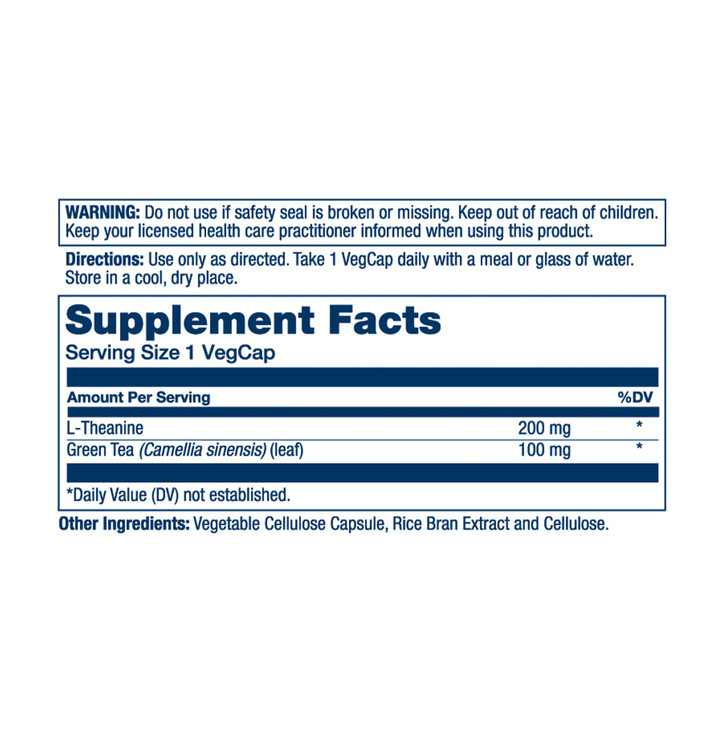 SOLARAY L-Theanine 200mg with Green Tea
