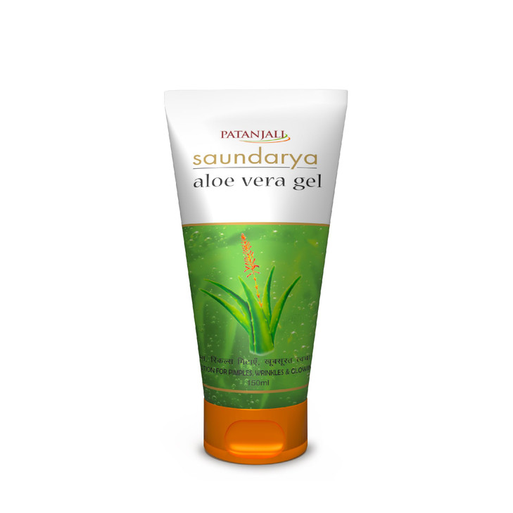 Patanjali Aloe Vera Gel 150ml - Saundarya Moisturizer for Oily Skin, with Vitamin E