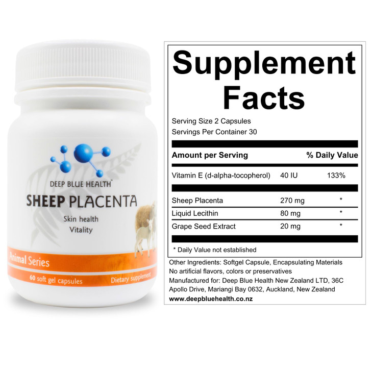 New Zealand Sheep Placenta w/ Grape Seed Extract and Vitamin E