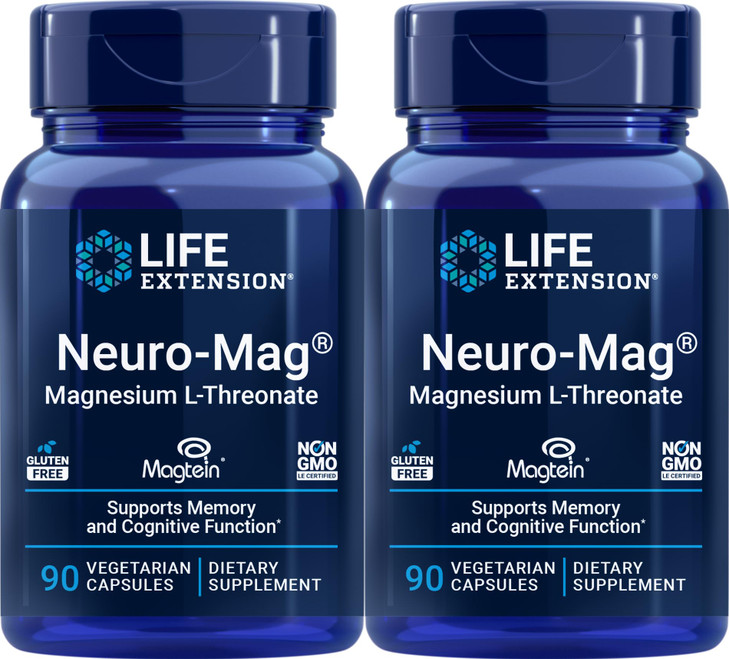 Life Extension Neuro-mag Magnesium L-threonate, 90 Count (Pack of 2)