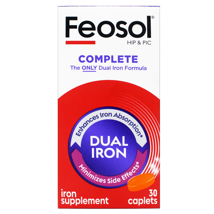 Feosol Bifera Iron Caplets Complete 30 ea (Pack of 4)