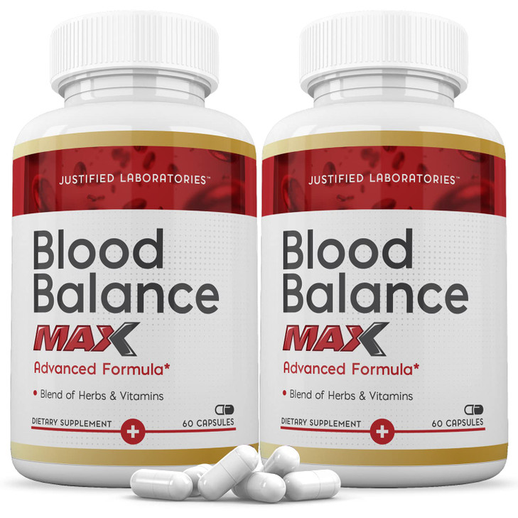 Justified Laboratories (2 Pack Blood Balance Max 1295MG Formula Supplement Pills