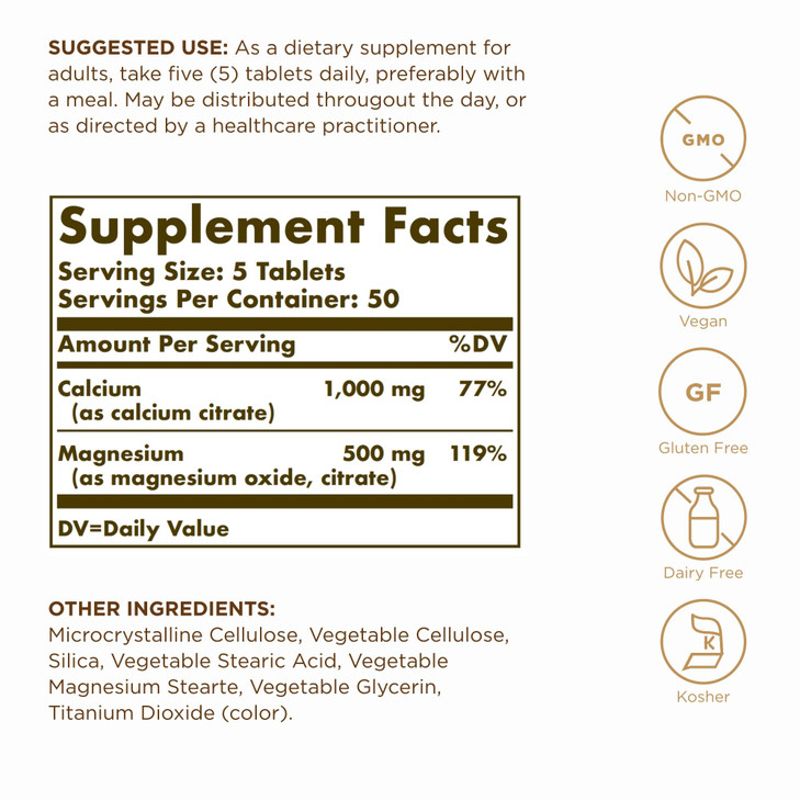 Solgar Calcium Magnesium Citrate, 250 Tablets (Pack of 3)