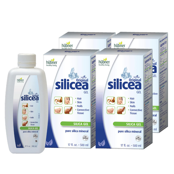 Hübner Original Silicea Gel 17 fl oz / 500 ml, 4 Pack, for Hair, Skin, Nails