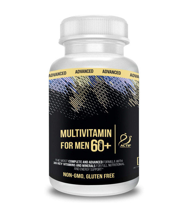 Actif Multivitamin for Men Age 60+ with 30 Organic Vitamins and Organic Herbs