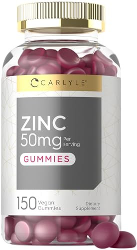 Carlyle Zinc 50mg Gummies - 150 Count - Vegan, Non-GMO and Gluten Free Formula