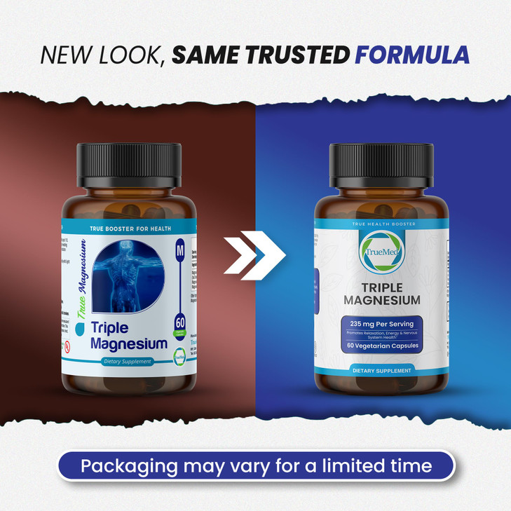 Truemed Triple Magnesium Complex Supplement 235mg with Magnesium Citrate, Malate