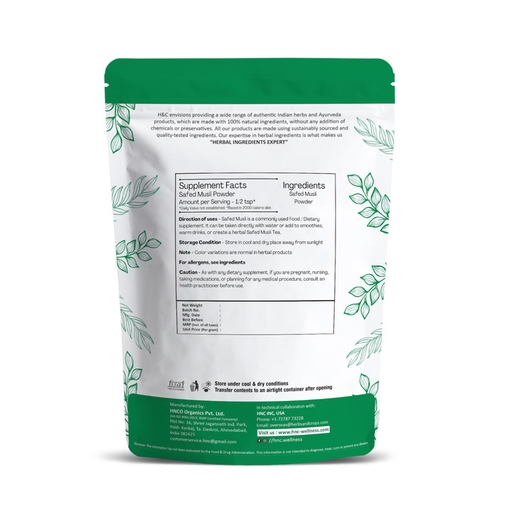 100% Natural Wild Cultivated Safed Musli Powder