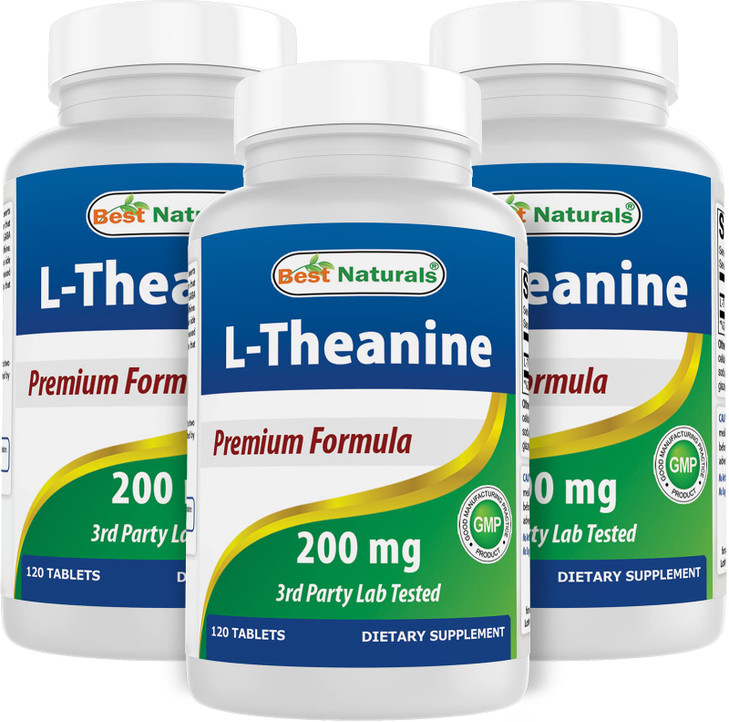 Best Naturals L-Theanine 200mg per Tablet (400mg per 2 Tablets)