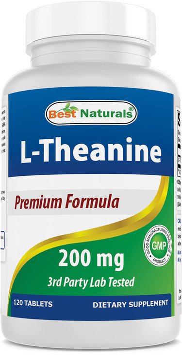 Best Naturals L-Theanine 200mg per Tablet (400mg per 2 Tablets)
