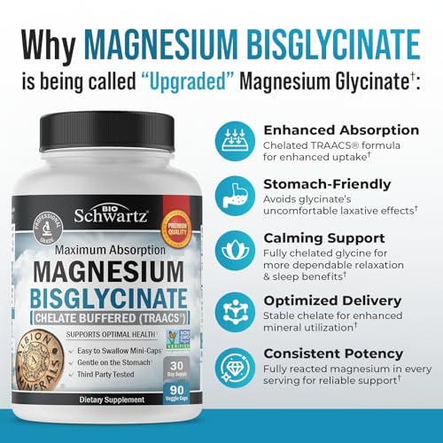 Magnesium Bisglycinate 100% Chelate No-Laxative Effect