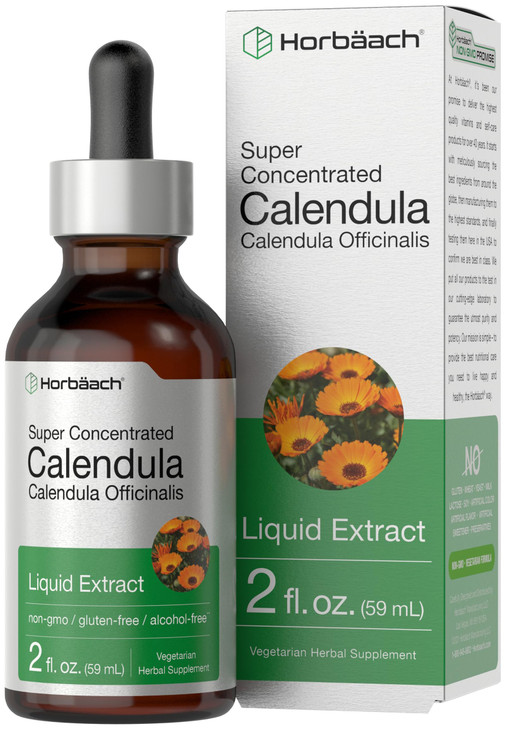 Horbaach Calendula Flower Tincture - Alcohol Free - 2 fl oz