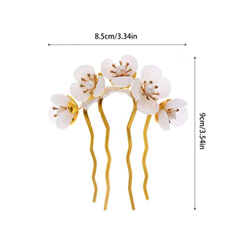Beaupretty Vintage Flower Hair Sticks and Pins, Classic Chinese Hair Accessories for Women and Girls