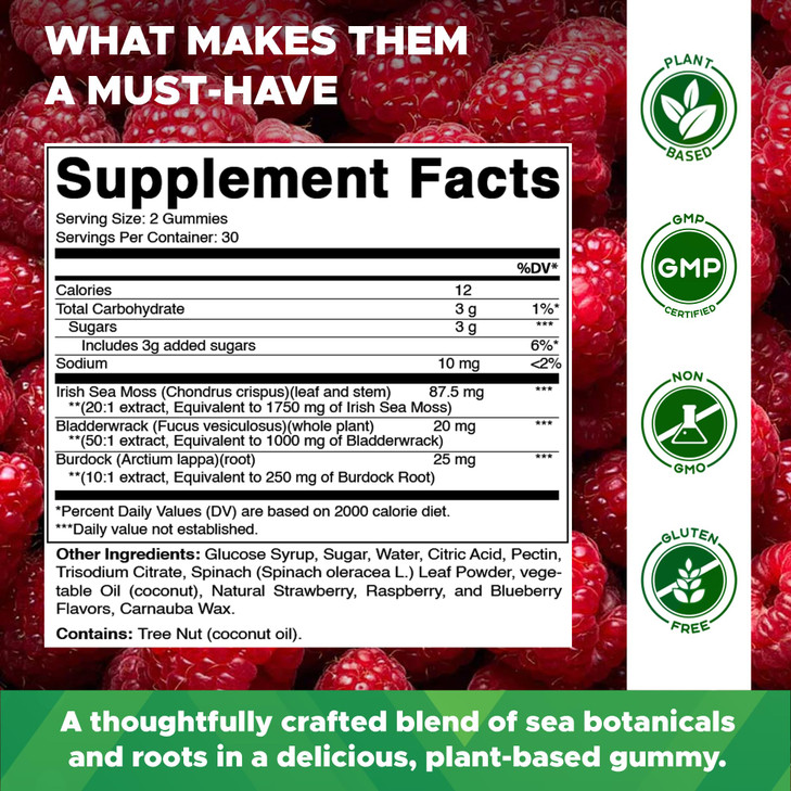 Vitamatic 2 Pack Irish Sea Moss Gummies - 3000 mg Equivalent Per Serving