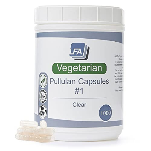Size 1 Capsules - Vegan Pullulan - 1000 Count Vegetarian Capsules Empty