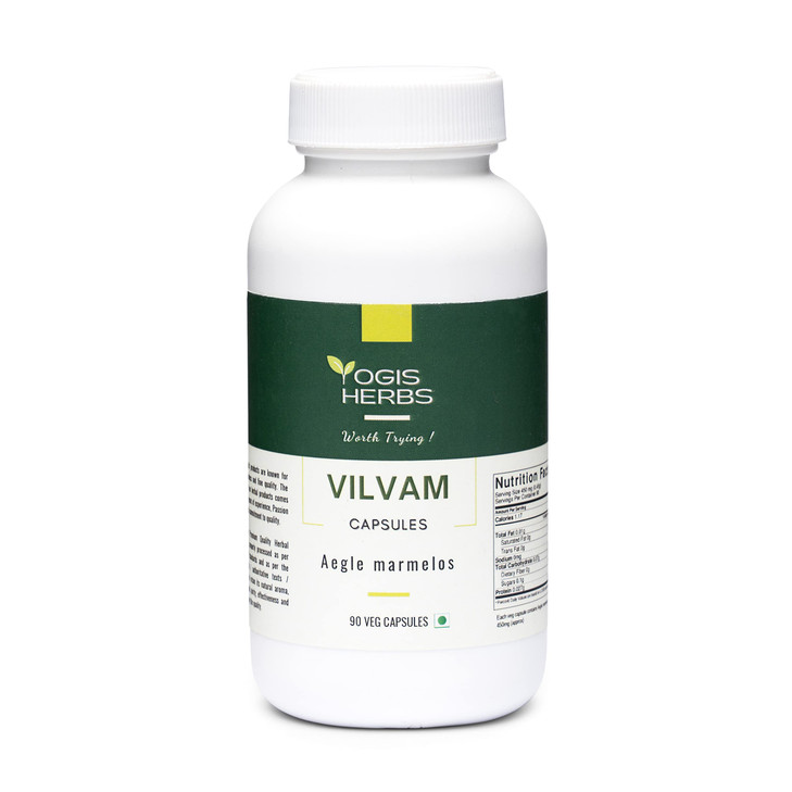 YOGIS HERBS Vilvam Capsules (Aegle marmelos/Bael/Bilva) - 90 Veg Capsules