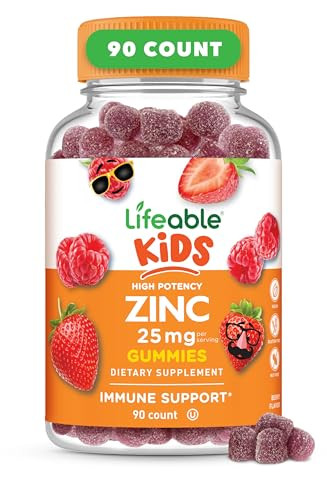 Lifeable Zinc for Kids - 25mg - Great Tasting Natural Flavored Zinc Gummies