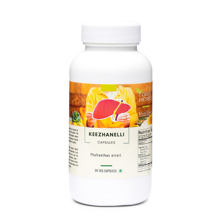 YOGIS HERBS Keezhanelli Capsules (Phyllanthus Niruri) 90 Veg Capsules