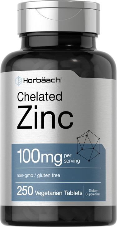 Horbäach Chelated Zinc Supplement 100mg - 250 Tablets