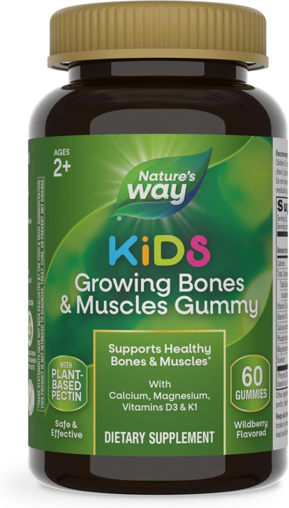 Nature's Way Kids Growing Bones & Muscles, Calcium & Vitamin D, Ages 2+