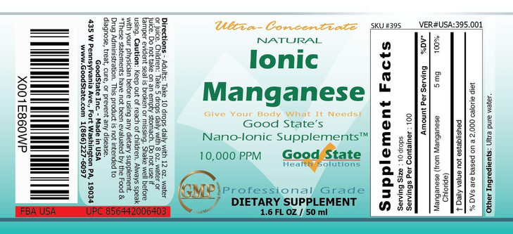 Good State - Natural Ionic Manganese - Liquid Concentrate
