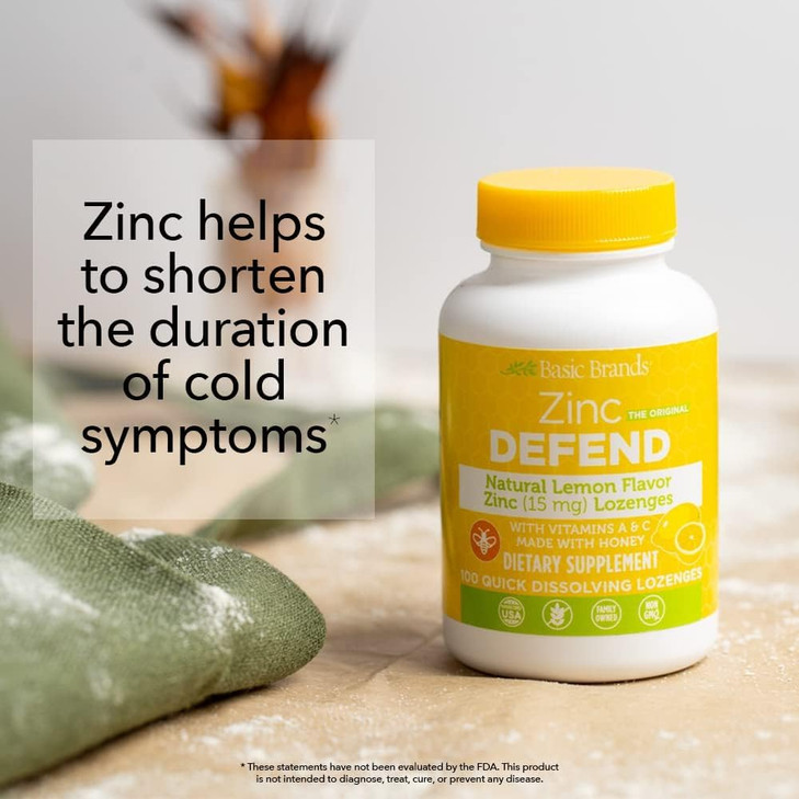 Basic Brands - Zinc Lemon Defend - 100 Lozenges