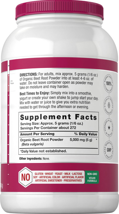 Horbäach Organic Beet Root Powder - 3lb Bulk Supplement