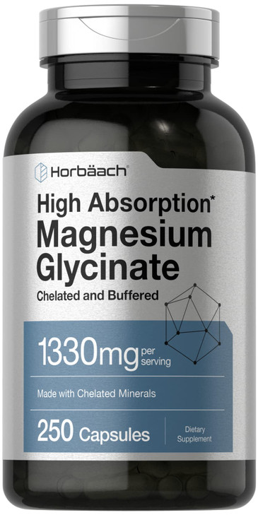 Horbaach Magnesium Glycinate 1330mg - 250 Capsules