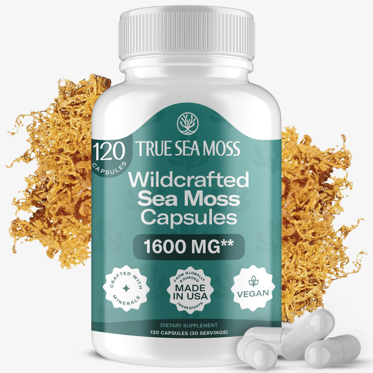 TrueSeaMoss Irish Sea Moss Capsules - 120 Sea Moss Capsules (1600mg)