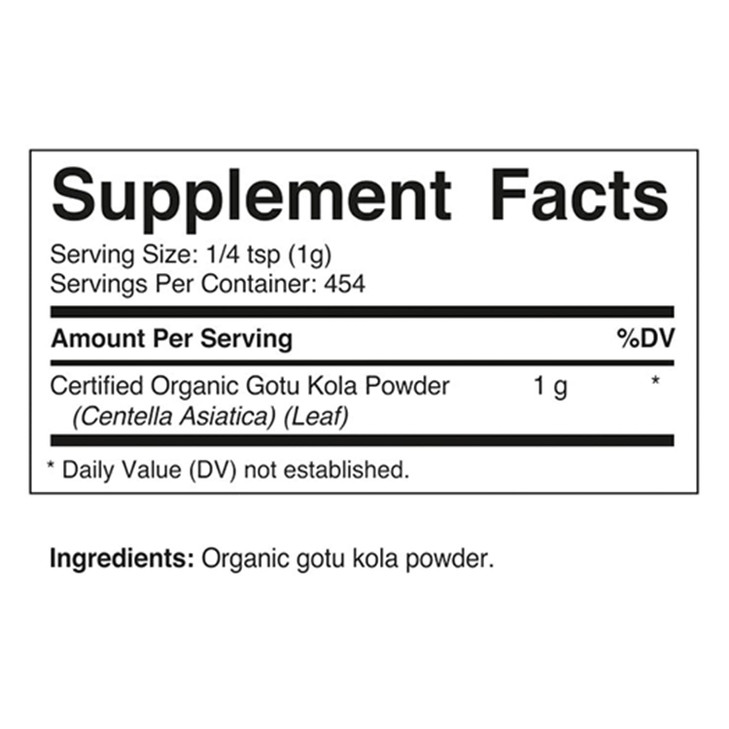 Vitamatic Certified USDA Organic Gotu Kola Powder