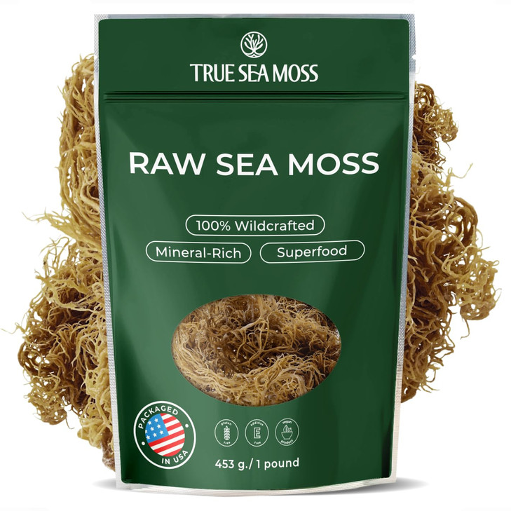 TrueSeaMoss Raw Irish Sea Moss - Wildcrafted Sun-Dried Seaweed for Homemade Gel