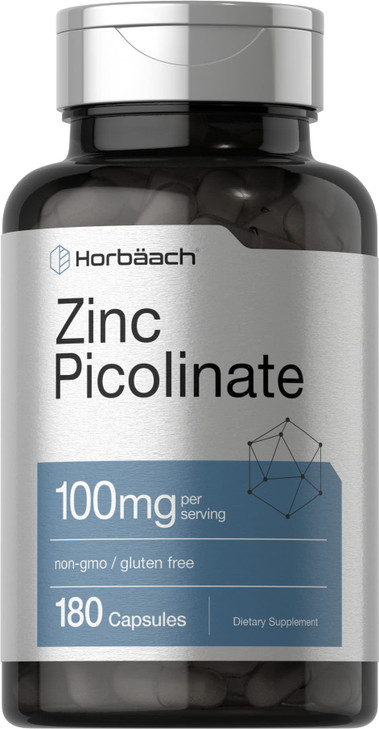 Horbäach Zinc Picolinate 100mg - 180 Capsules