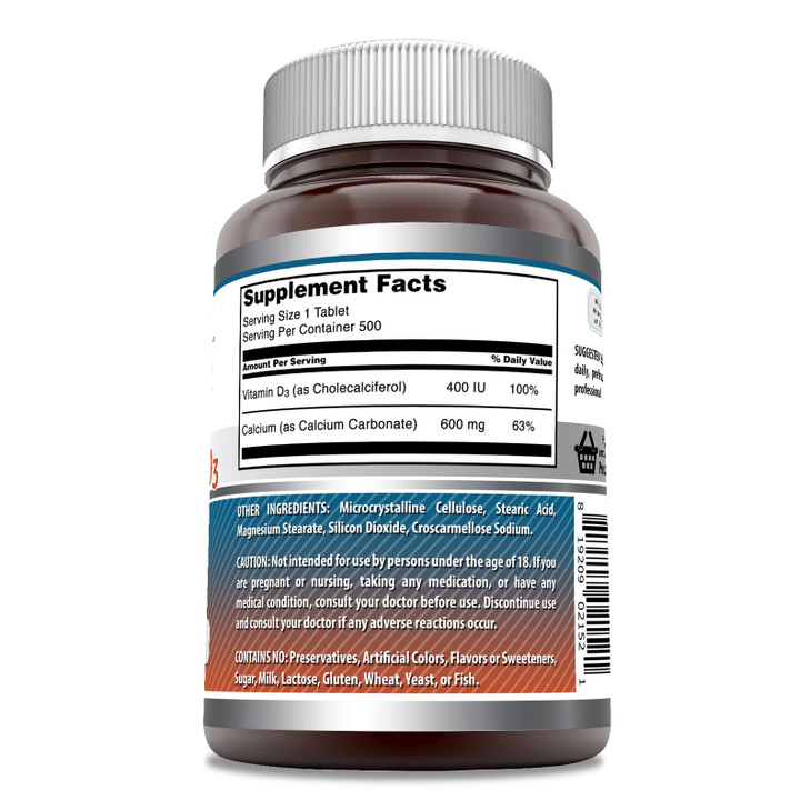 Amazing Formulas Calcium with Vitamin D3 Supplement - Made in USA (1 Pack