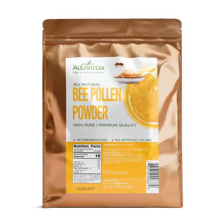 Alovitox Bee Pollen Powder 5lb - 100% Pure, Fresh Natural Raw Bee Pollen